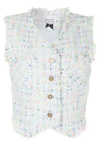 Edward Achour Paris Gilet corto in tweed - Multicolore