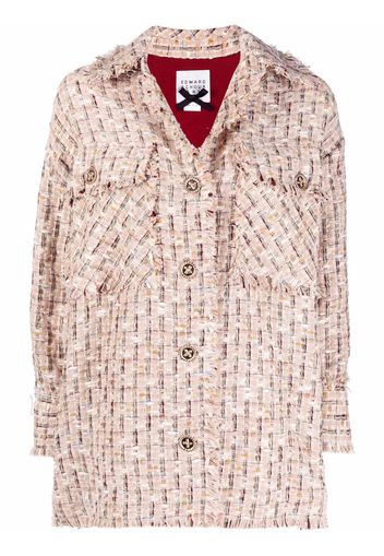 Edward Achour Paris Giacca-camicia oversize in tweed - Rosa