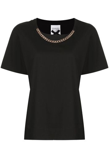 Edward Achour Paris T-shirt con dettaglio catena - Nero