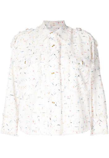 Edward Achour Paris tweed-style overshirt - Bianco