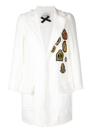 Edward Achour Paris mid-length single breasted coat - Bianco