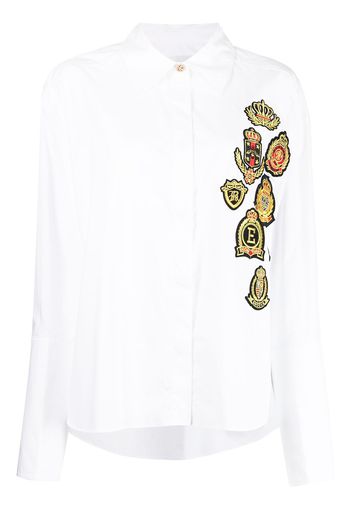 Edward Achour Paris embroidered long-sleeve shirt - Bianco