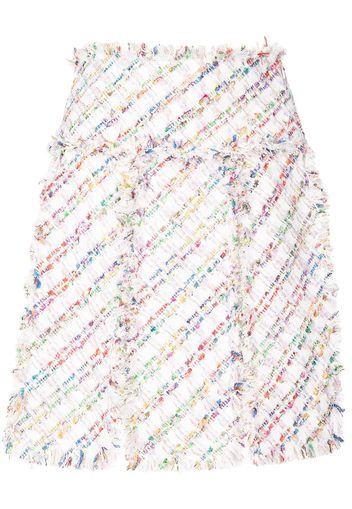 Edward Achour Paris tweed-style mid-length skirt - Bianco