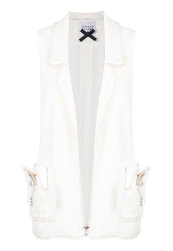 Edward Achour Paris single breasted tweed gilet - Bianco