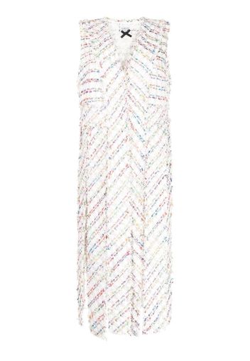 Edward Achour Paris longline fringed tweed gilet - Multicolore