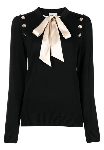 Edward Achour Paris pussy-bow buttoned blouse - Nero