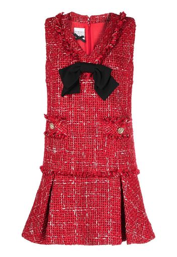 Edward Achour Paris bow-detail tweed mini dress - Rosso