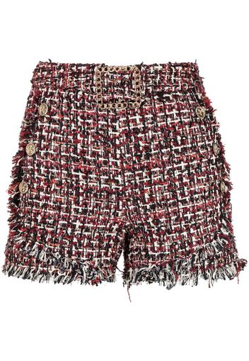 Edward Achour Paris rough-cut tweed shorts - Rosso