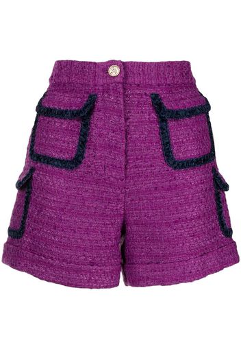 Edward Achour Paris tweed pocketed shorts - Viola