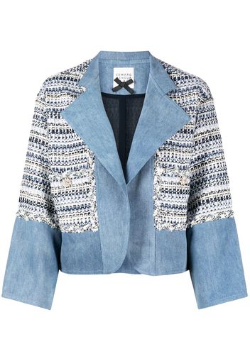 Edward Achour Paris knitted open front jacket - Blu