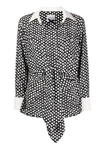 Edward Achour Paris polka dot print long-sleeved blouse - Nero