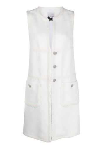 Edward Achour Paris button-fastening tweed vest-dress - Bianco