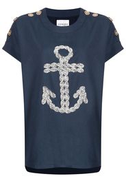 Edward Achour Paris button shoulder t-shirt - Blu