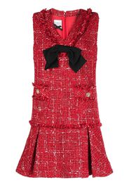 Edward Achour Paris bow-detail tweed mini dress - Rosso