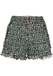 Edward Achour Paris rough-cut tweed shorts - Verde