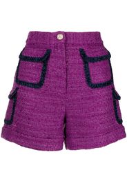 Edward Achour Paris tweed pocketed shorts - Viola