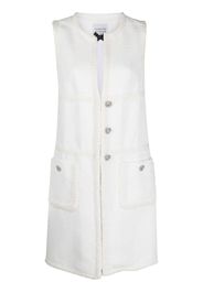 Edward Achour Paris button-fastening tweed vest-dress - Bianco