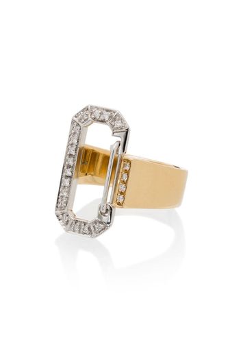 Anello in oro 18kt con pavé di diamanti