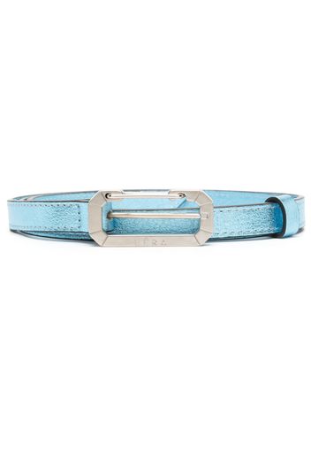 EÉRA logo-engraved buckle metallic belt - Blu