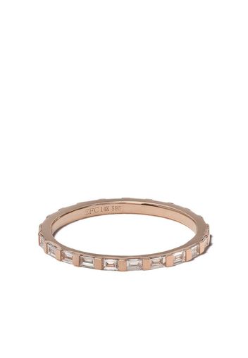 Anello Eternity Stack in oro rosa 14kt con diamanti taglio baguette