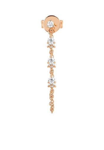 14kt rose gold prong set diamond chain stud earrings