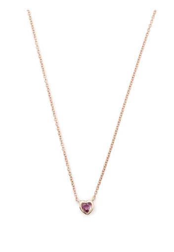 Ef Collection 14kt rose gold Heart sapphire necklace - Rosa