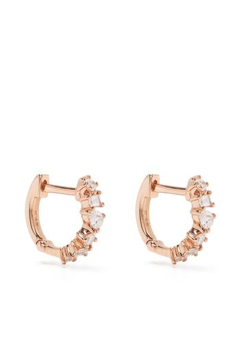 Ef Collection 14kt rose gold diamond huggie earring - Rosa