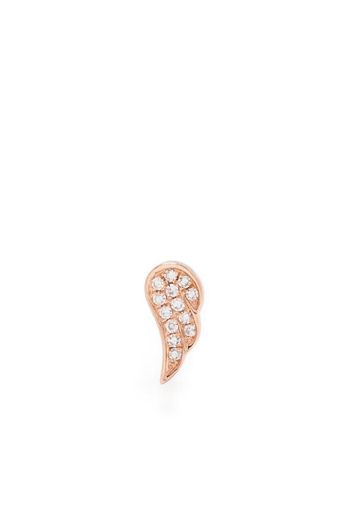 Ef Collection 14kt rose gold Angel Wing diamond stud earring - Rosa