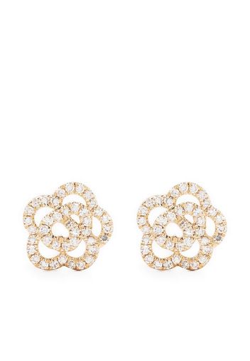 Ef Collection 14kt yellow gold Rose diamond stud earrings - Oro