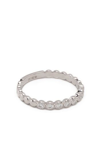 Ef Collection 14kt white gold diamond stack ring - Argento