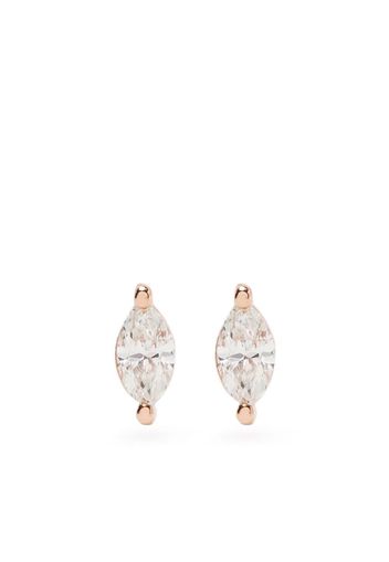 Ef Collection 14kt rose gold marquise diamond stud earrings - Rosa