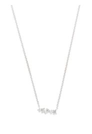 Ef Collection 14kt white gold mini diamond bar necklace - Argento