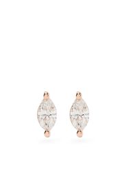 Ef Collection 14kt rose gold marquise diamond stud earrings - Rosa