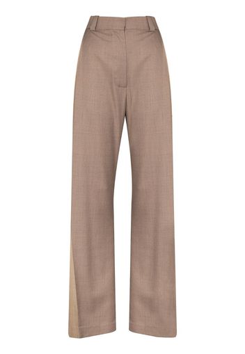 two tone wide leg trousers