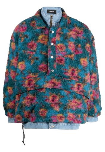 EGONlab. floral-print high-neck bomber jacket - Blu