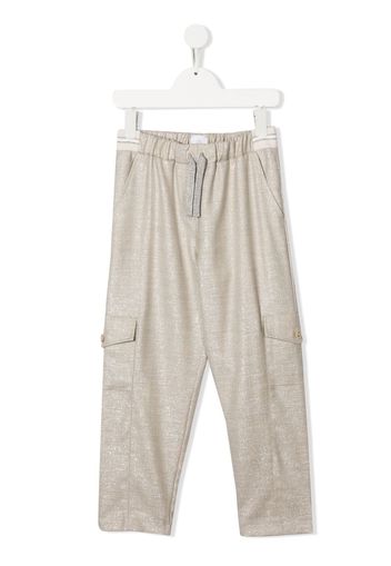 Eleventy Kids drawstring straight-leg trousers - Toni neutri