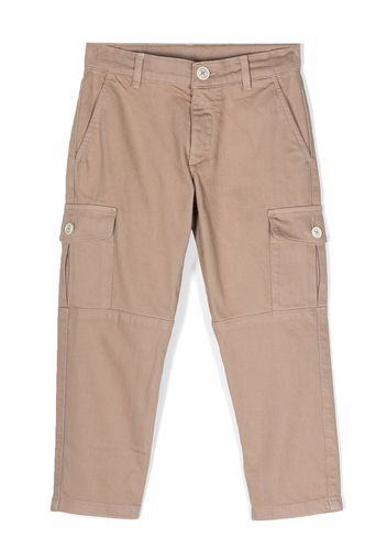 Eleventy Kids cargo-pockets chino trousers - Marrone