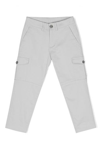 Eleventy Kids straight-leg flap-pocket trousers - Grigio