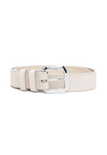 Eleventy Kids square-buckle calf suede belt - Toni neutri