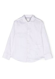 Eleventy Kids long-sleeve striped cotton shirt - Bianco