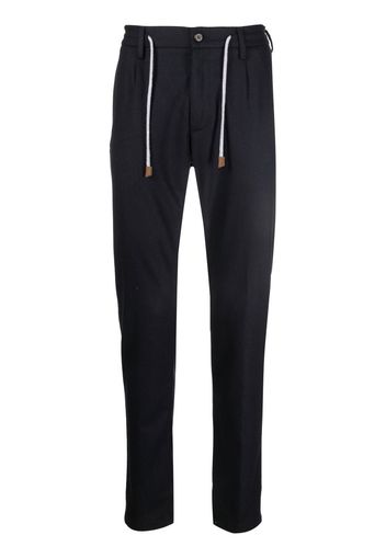 Eleventy drawstring tapered wool pants - Blu