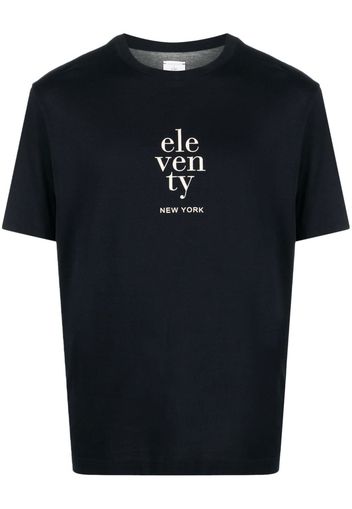 Eleventy logo-print T-shirt - Blu