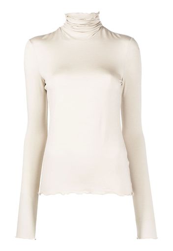 Eleventy ruched high-neck T-shirt - Toni neutri