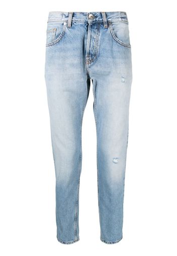 Eleventy stonewashed tapered-leg jeans - Blu
