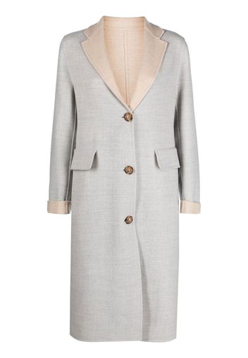 Eleventy two-tone single-breasted wool coat - Grigio