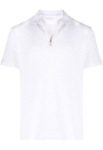 Eleventy zip-up cotton polo shirt - Grigio