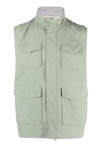 Eleventy high neck vest - Verde