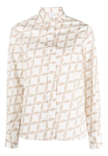 Eleventy geometric-print cotton shirt - Bianco