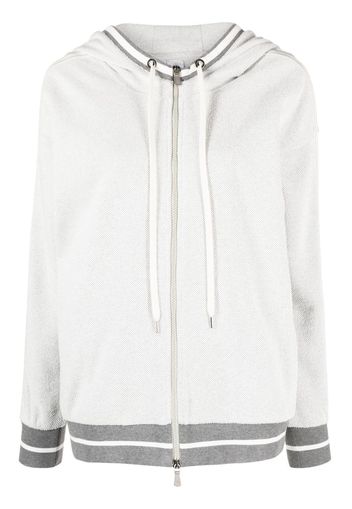 Eleventy zip-up mélange hooded jacket - Grigio