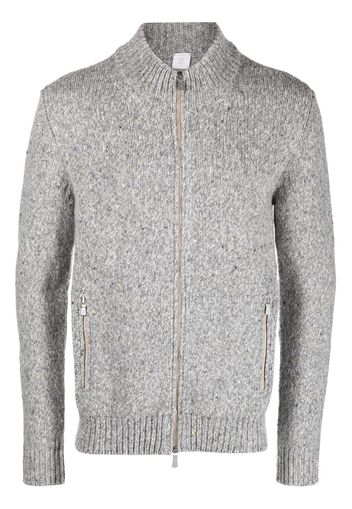 Eleventy Cardigan a coste con zip - Grigio